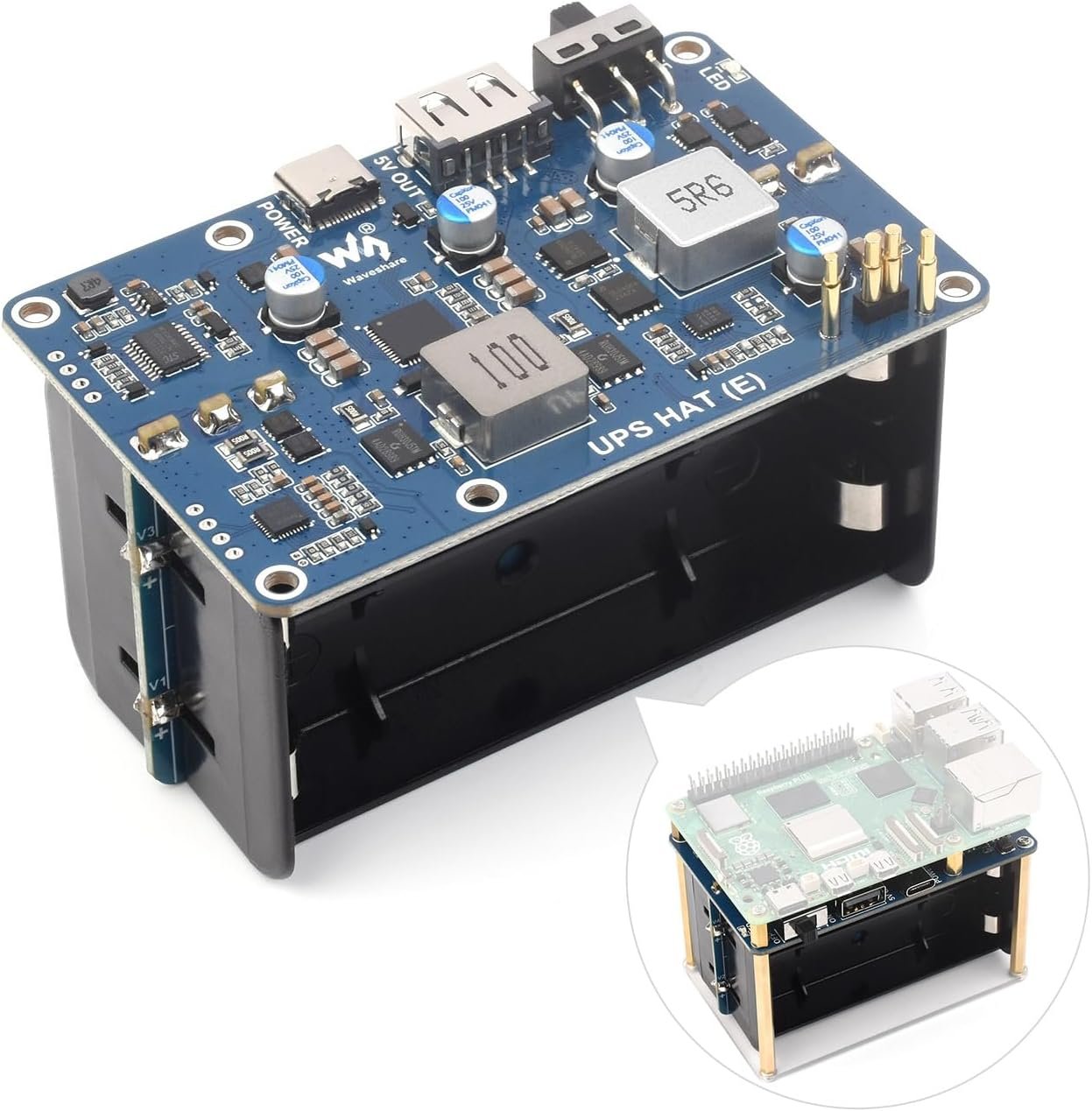 Waveshare UPS HAT E for Raspberry Pi 5